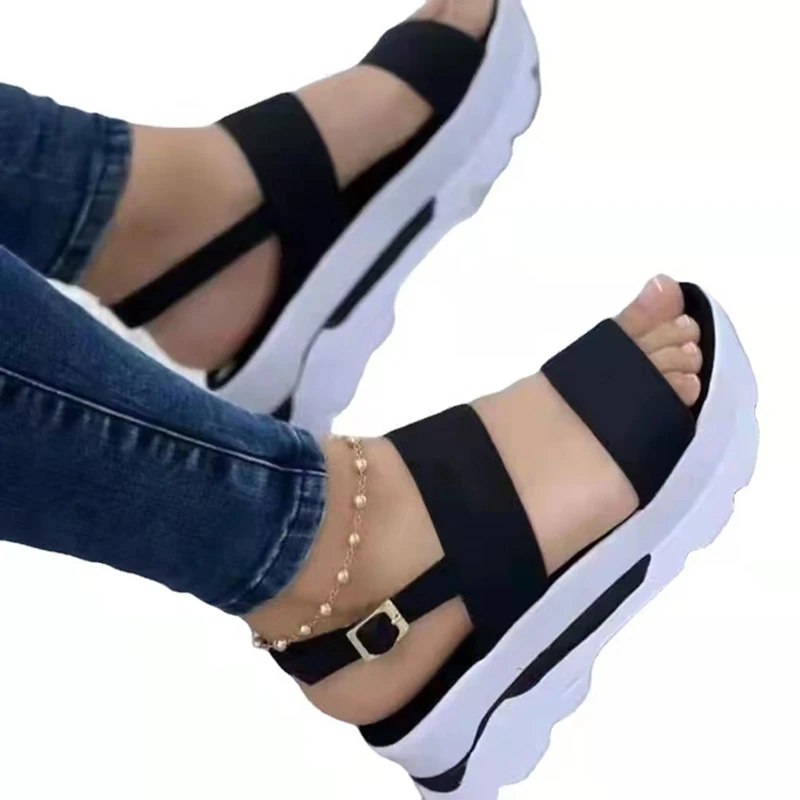 Femmes sandales à talons compensés été nouvelle femme chaussures à plate-forme basse sandales à talons chaussures de mode chaussures femme chaussures à semelles compensées