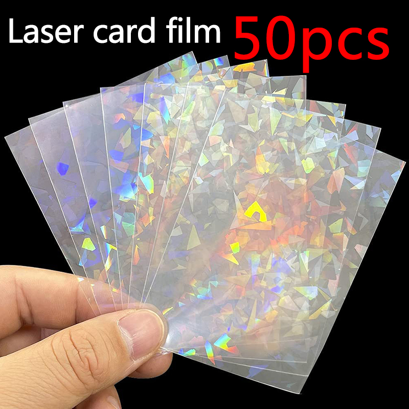 50pcs Soft Trading Laser Card Film Sleeve Transparent 66*91mm Pokemon TCG Game Protector Folder Yugioh Baseball Card Case Holder