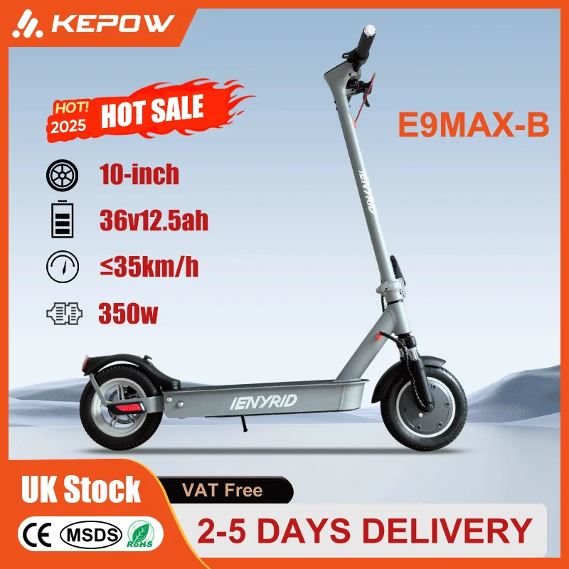 Scooter électrique IENYRID pour adultes, vitesse maximale 35 km/h, scooter pliable 10 ", contrôle par application, moteur 350 W, 36 V/12,5 ah, double suspension