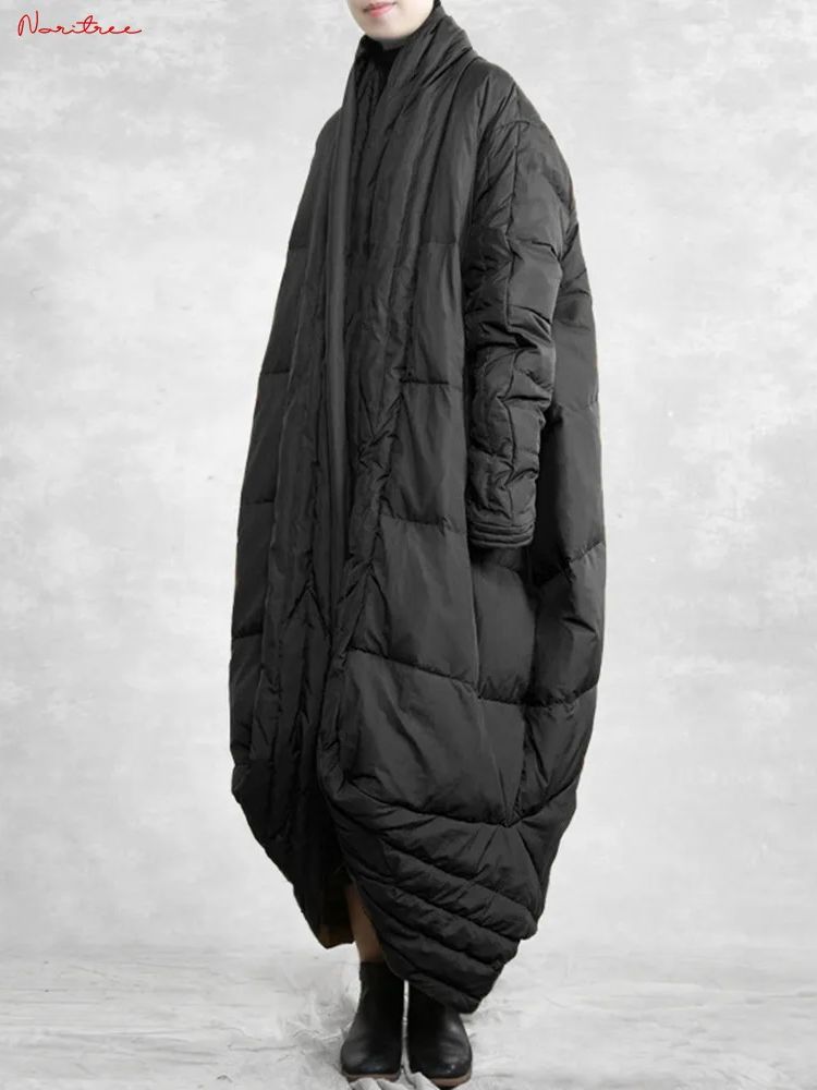 เสื้อโค้ทเสื้อขนเป็ดขนเป็ดหนาสำหรับผู้หญิง, เสื้อโค้ทขนเป็ดกันหนาวแขนค้างคาวโอเวอร์ไซส์ให้ความอบอุ่น wy1814