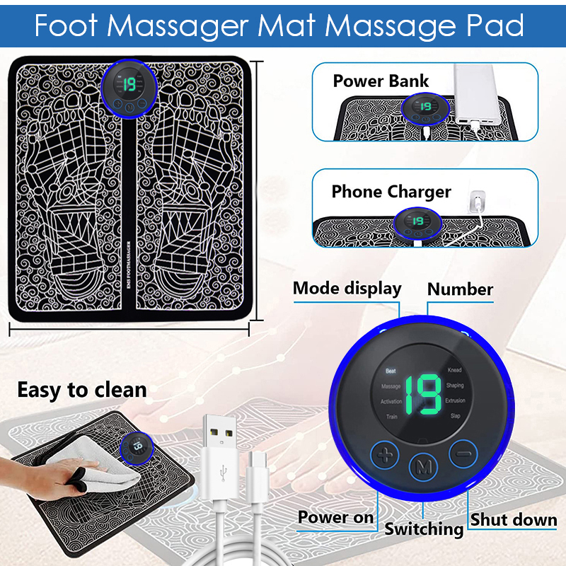 Almohadilla masajeadora de pies eléctrica, entrenador de relajación de masaje muscular para masaje, Fitness, deporte al aire libre, relajación familiar en casa