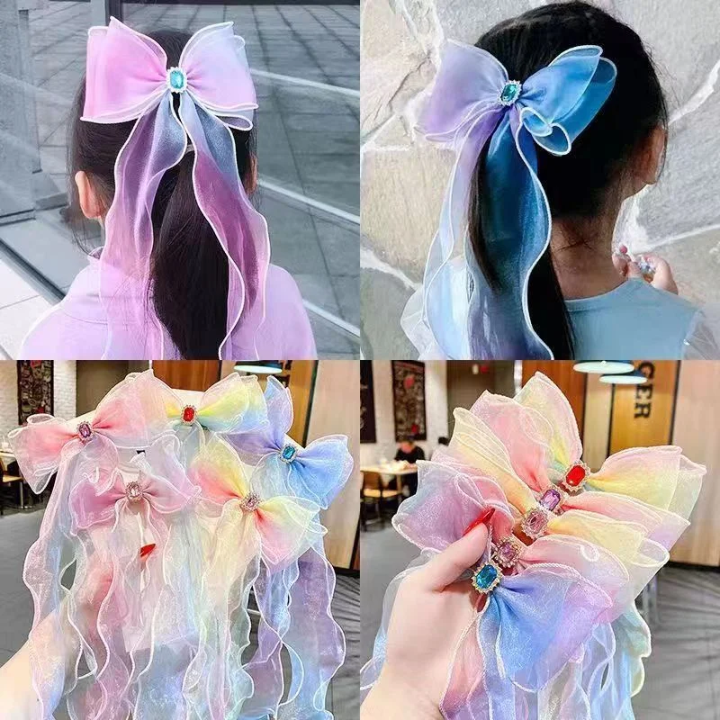 5 estilos disponíveis | Faixa de cabeça grande com fita | Gravata borboleta para menina | Fita de flor com faixa de cabeça trançada | Grampos de cabelo e AK