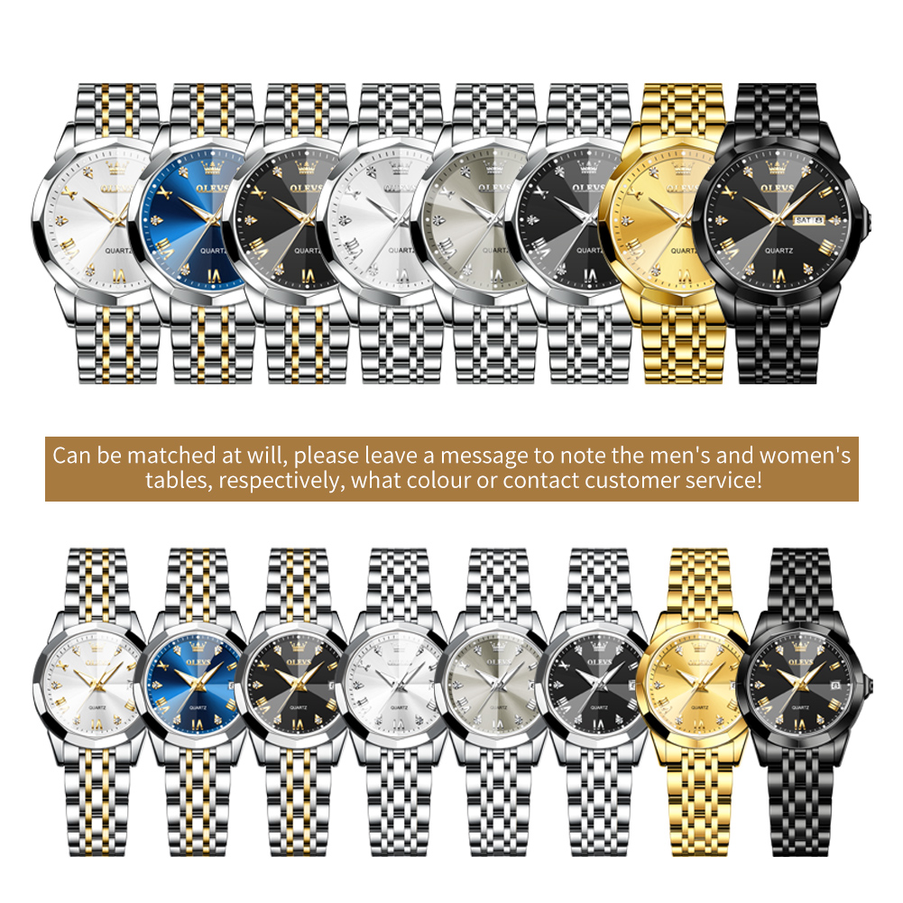 Мужские и женские кварцевые часы с зеркальной поверхностью