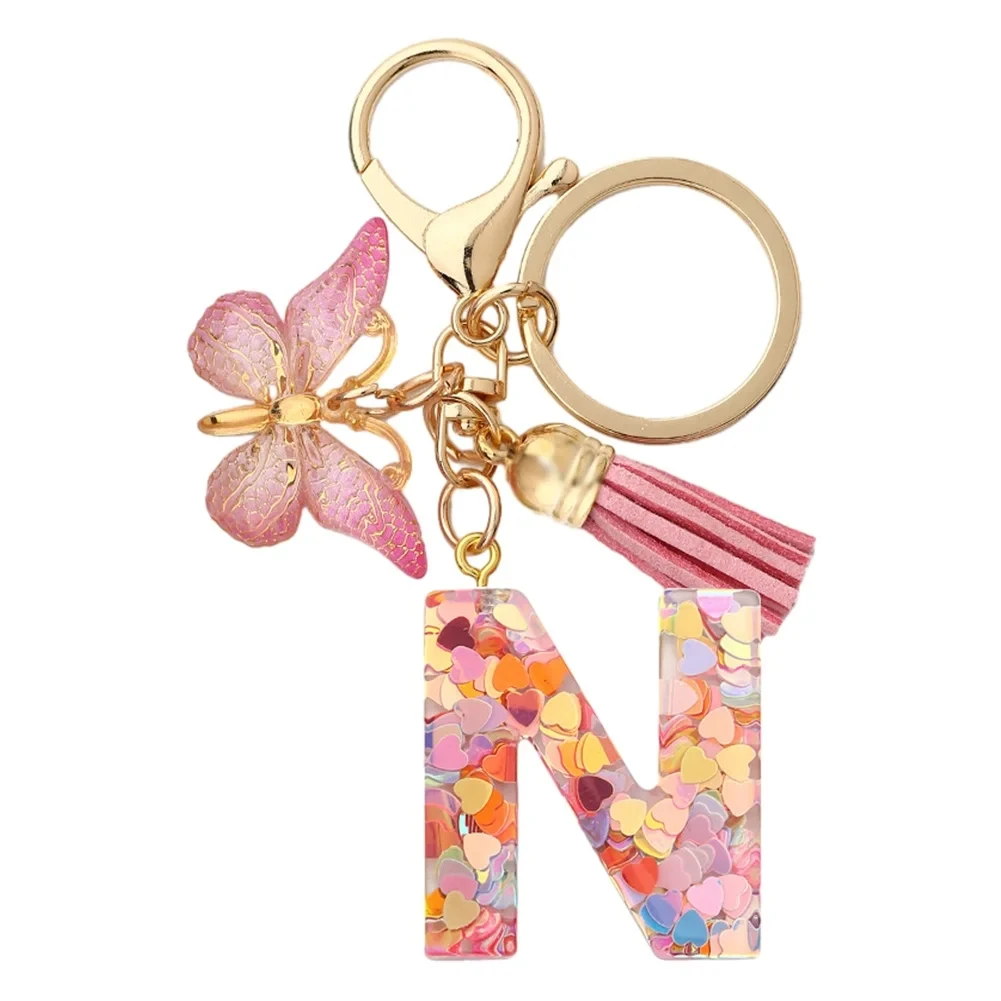 แฟชั่น DIY A-Z ตัวอักษรพวงกุญแจโลหะจี้ Key CHAIN ผู้หญิงแหวน Simple Letter ชื่อ Key PARTY ของขวัญเครื่องประดับ