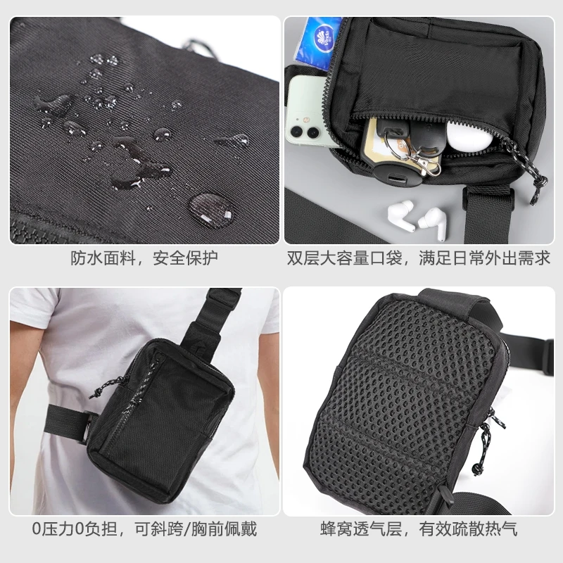 Mini bolsa de peito crossbody casual de ombro único para homens e mulheres, perfeita para carregar um telefone enquanto correr, correr ou trabalhar