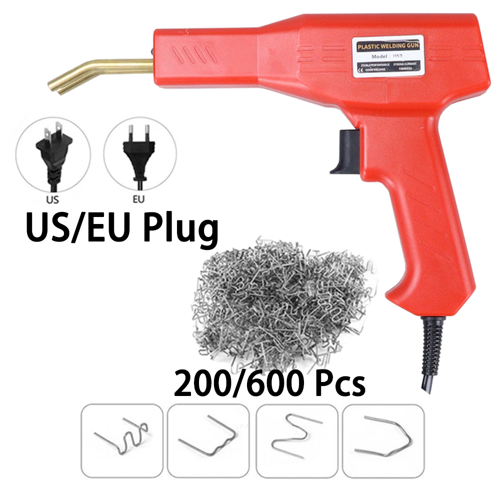 เครื่องเชื่อมพลาสติก 200/600 ลวดเย็บกระดาษชุด DIY เครื่องเชื่อมพลาสติกชุดเครื่องมือ EU/US ปลั๊กพลาสติกซ่อมเครื่องมือ