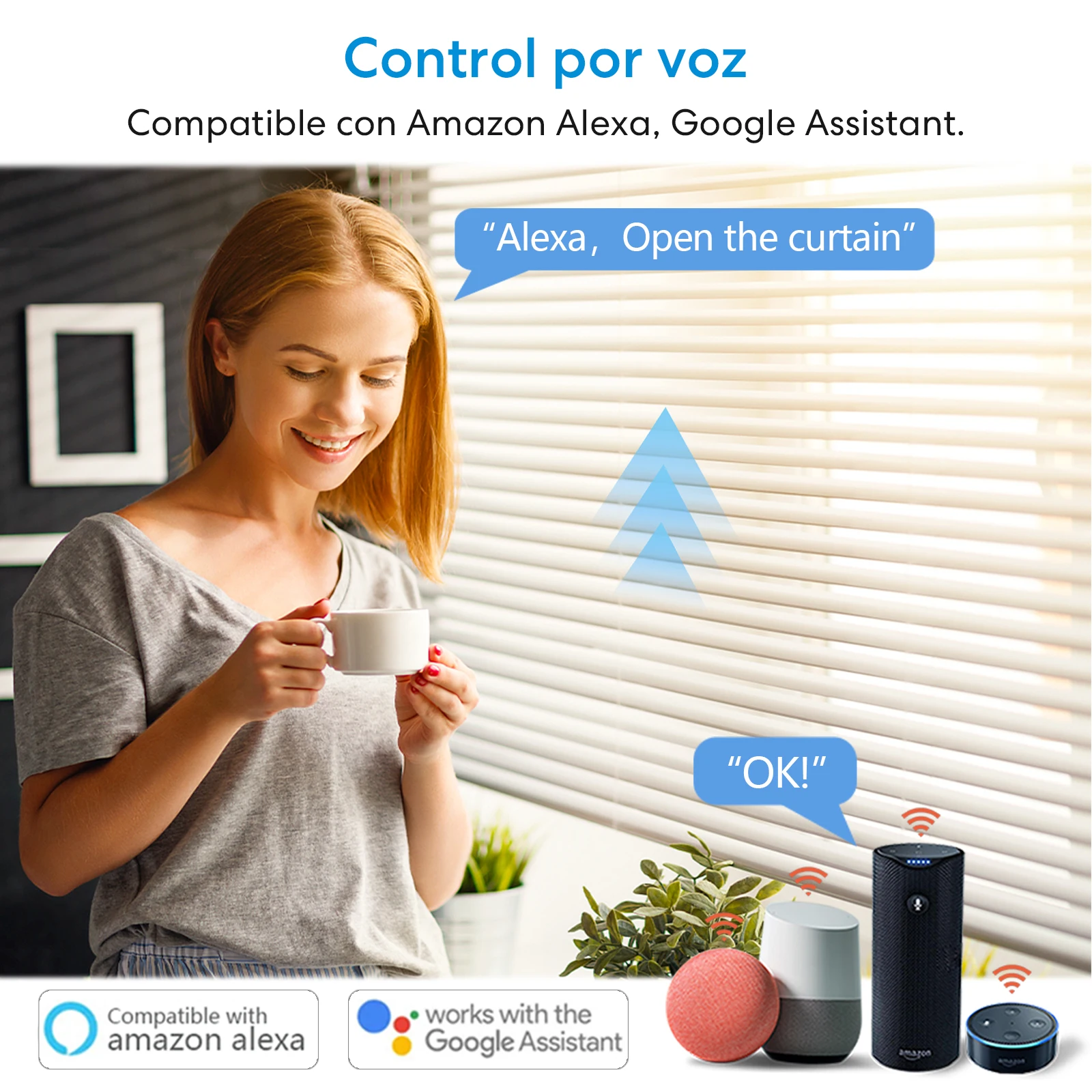 LoraTap Tuya Smart Life ZigBee 3,0 persianas enrollables interruptor de escena control remoto Google Alexa Echo asistente de hogar