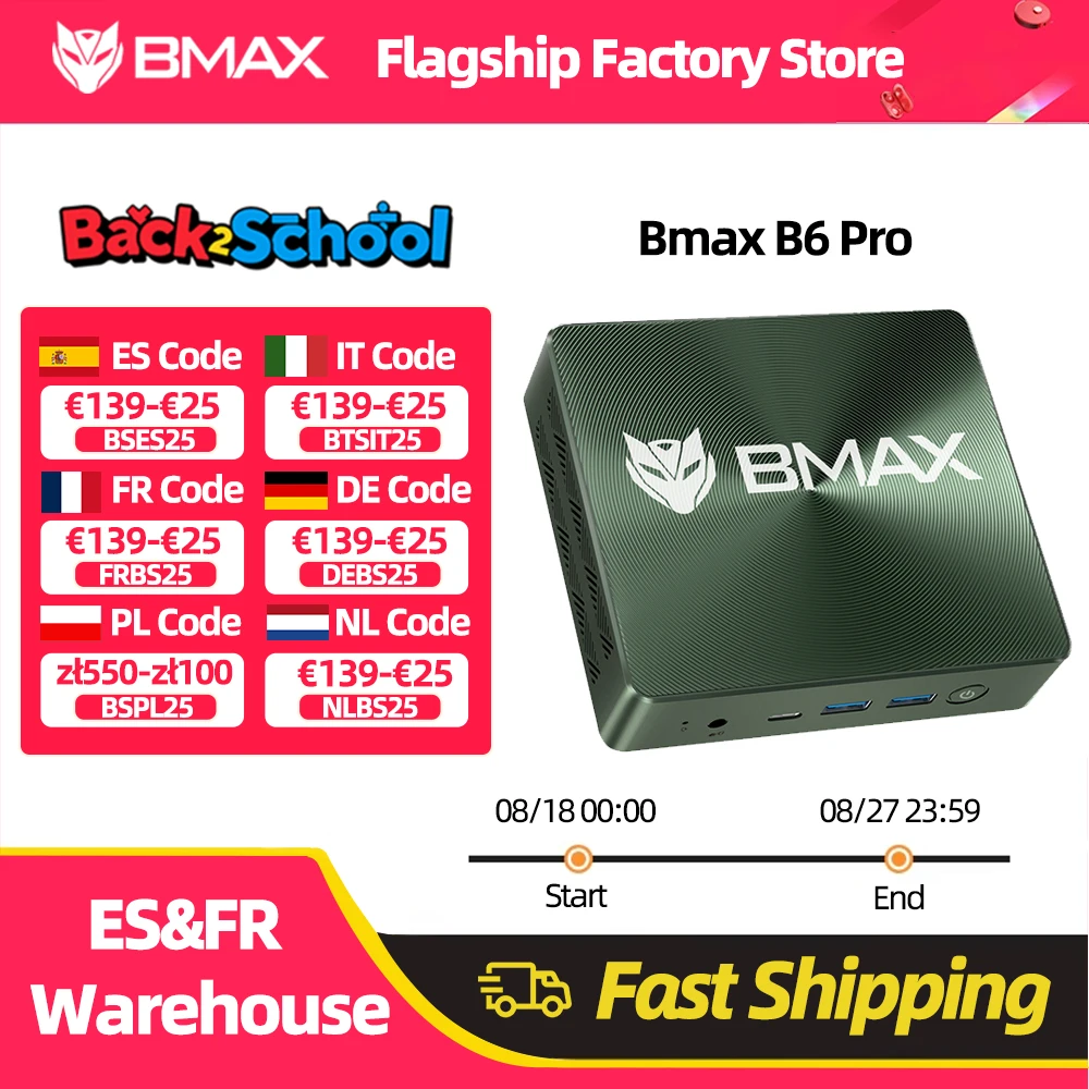 BMAX B6 Plus / Pro Mini PC Windows 11 PC Intel I3 I5 16 GB DDR4 RAM 512 GB SSD WIFI 5 USB 3.0 USB * 3 HDMI * 2
