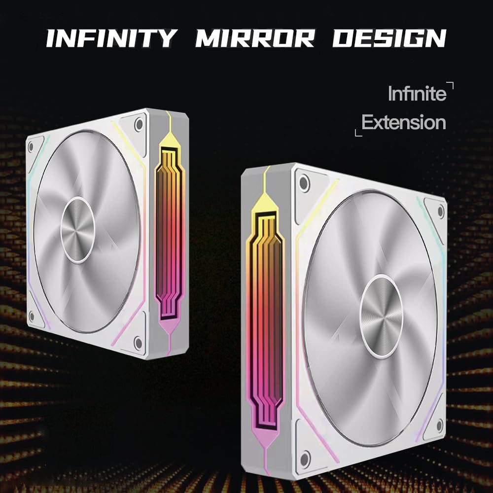 Prism 4RS ARGB ventilateur de boîtier CPU 120mm conception de miroir infini 5V 3PIN synchronisation d'éclairage de carte mère 4PIN 800-1800 tr/min ventilateur de refroidissement de boîtier