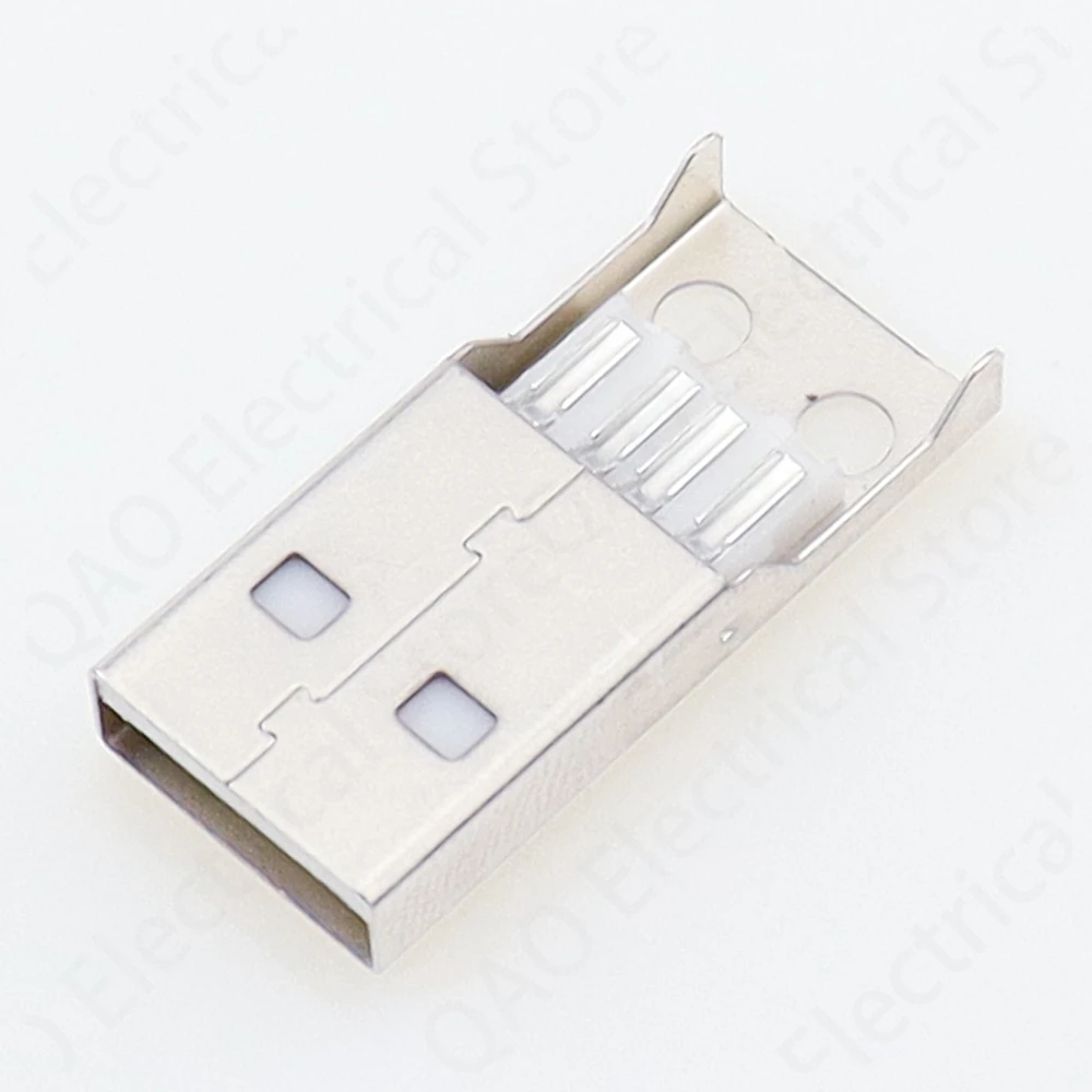 IMC caliente nuevo 10 Uds tipo A macho USB conector de enchufe de 4 pines con cubierta de plástico negro
