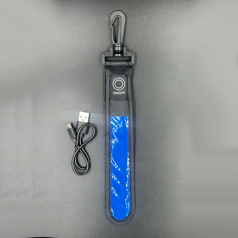 Sac à dos rechargeable bande réfléchissante cyclisme randonnée sac LED réflecteur lumière nuit sécurité marche course sac de sécurité pendentif