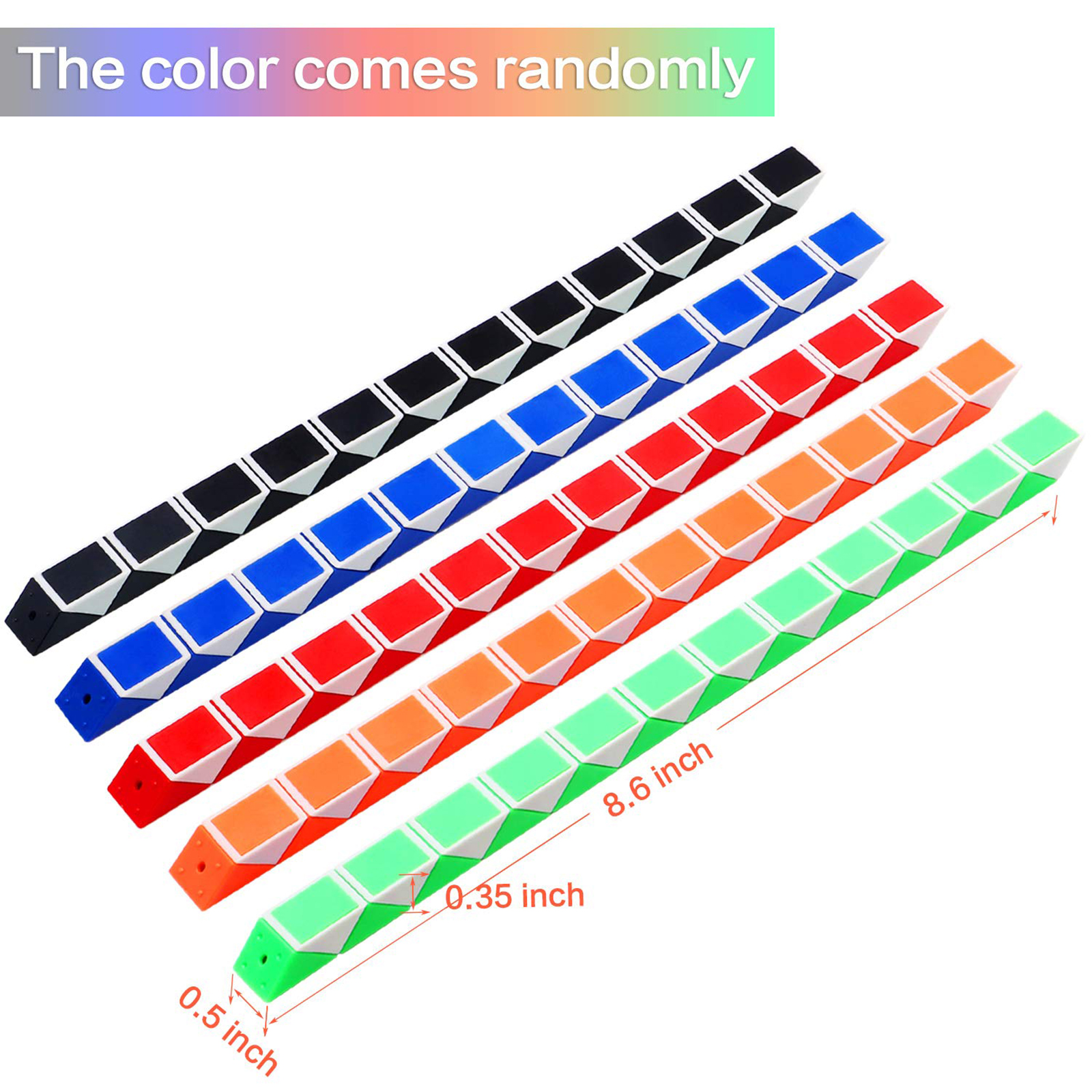 12-6 PCS Random Snake Cube Twist Folding Puzzle Fidget Toy 24 Blocks Magic Ruler Anti Stress Reliever Game Prezent dla dzieci i dorosłych