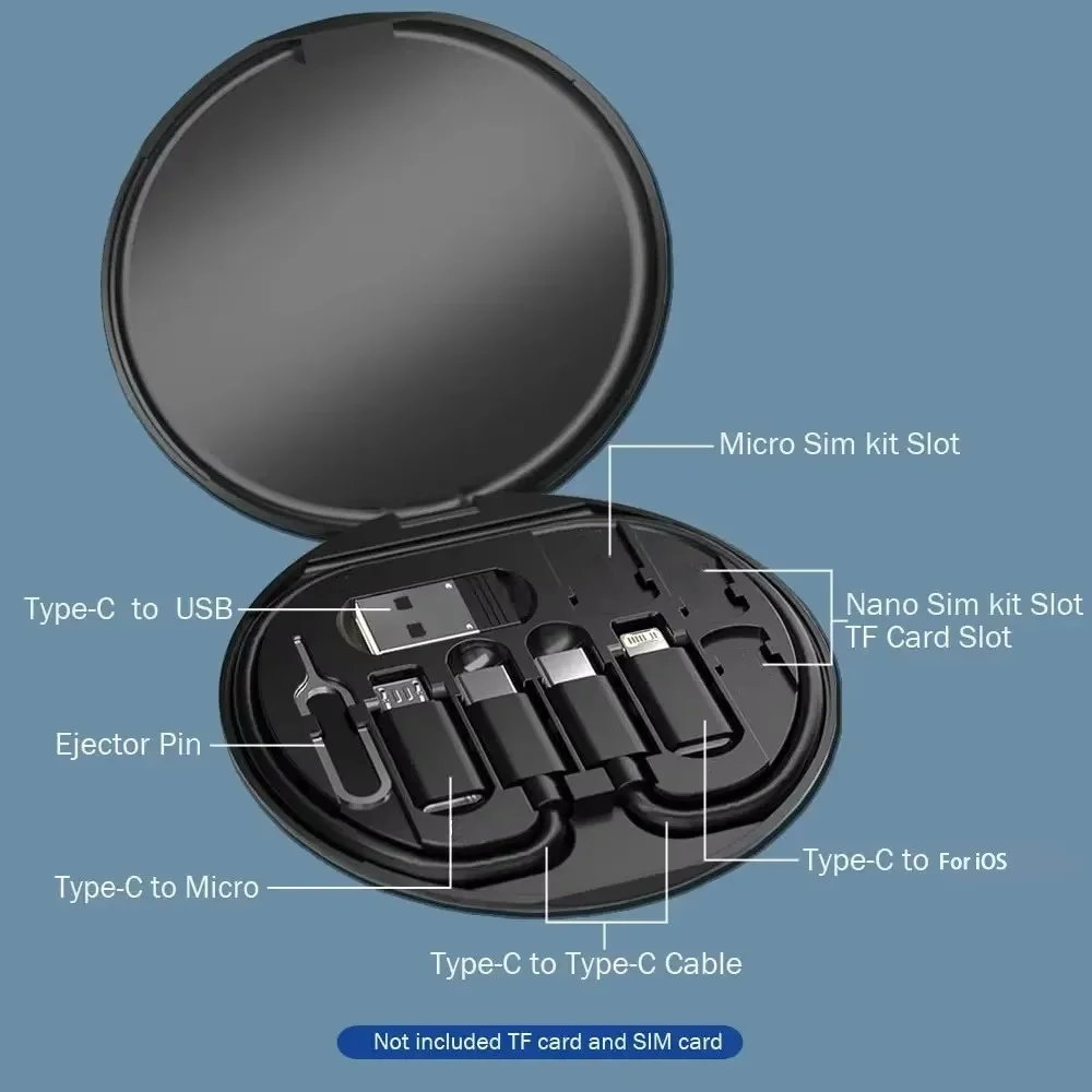 Kit cavo adattatore di ricarica multi USB tipo C a C da 60 W Set di conversione da USB C a illuminazione da USB A e tipo C a Micro/illuminazione/tipo C