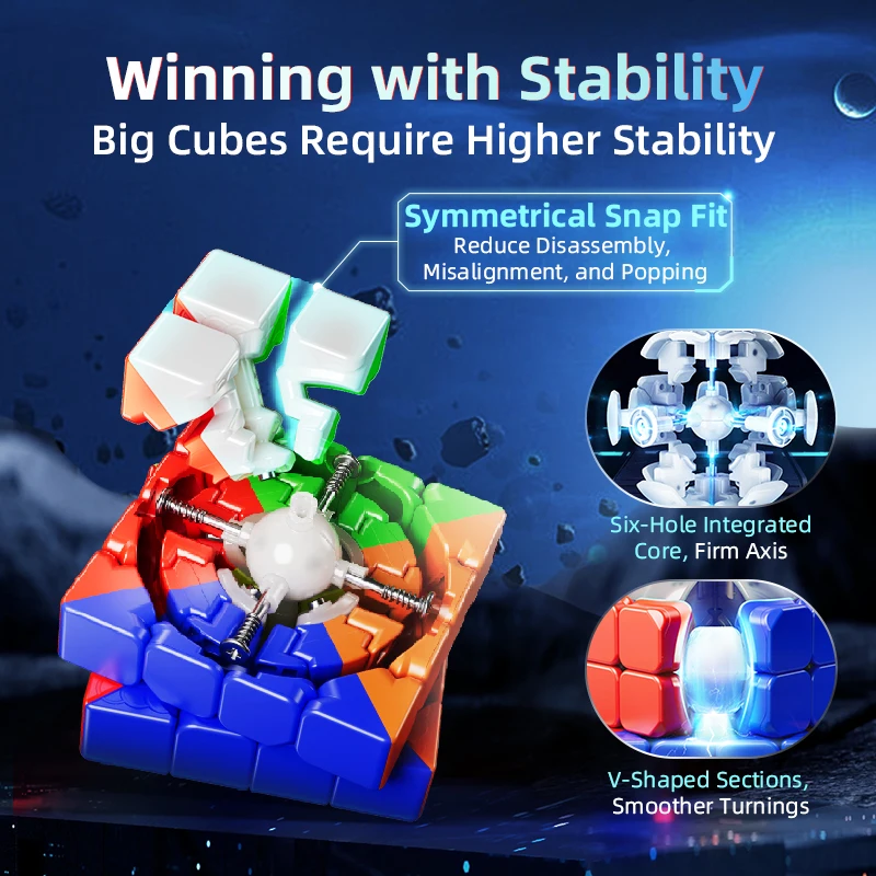 [JudyCube] MOYU AOSU V7 4X4 Track Magnets UV Magic Speed Cube Stickerless Aosu Fidget Toys Aosu v7 Cubo Magico Puzzle