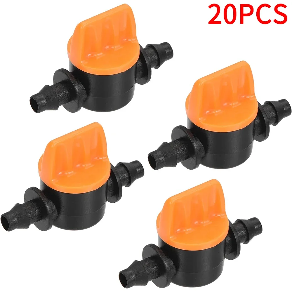20Pcs Hose Valve Garden Tap Connectors for Drip Irrigation System, 4/7mm Water Flow Control Fittings