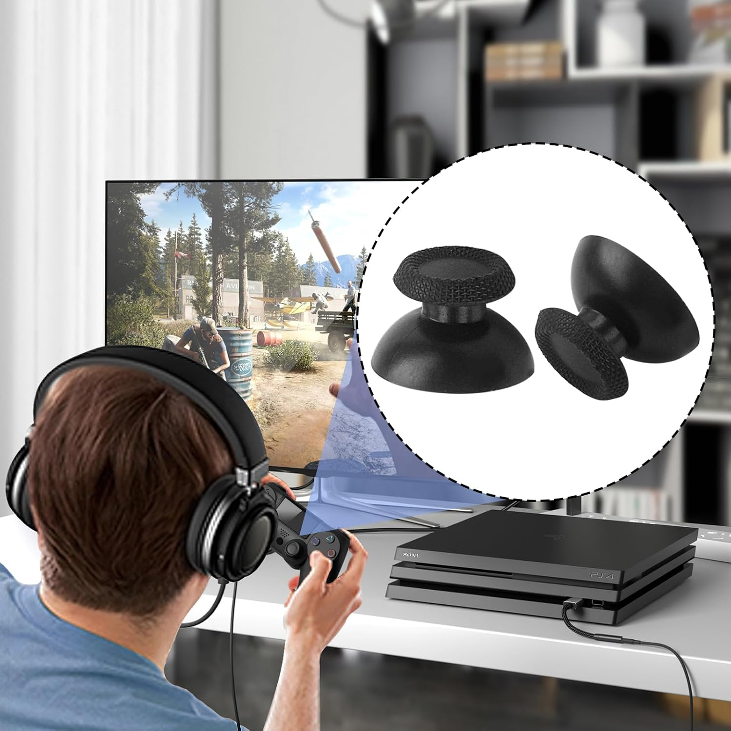 10/20pcs Replacement Thumbsticks Analog For PS4 Controller Joystick Caps Repair Parts Thumb Sticks For PlayStation 4 Accessories