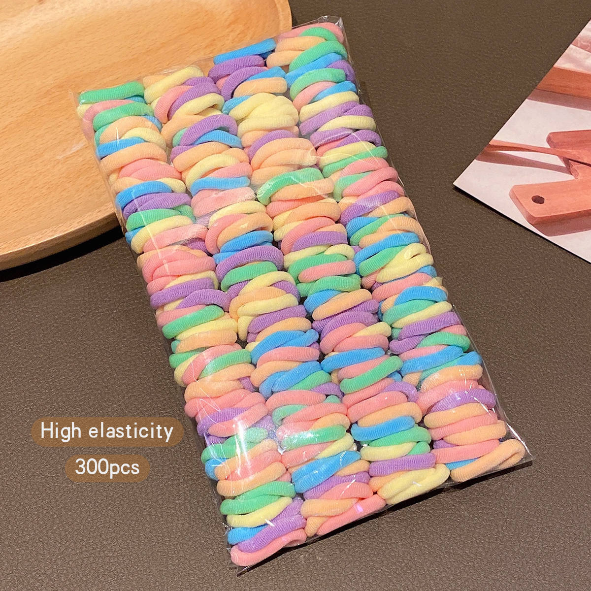 300 Haargummis, hohe Elastizität, langlebige Gummibänder, Haarringe, Haarschmuck