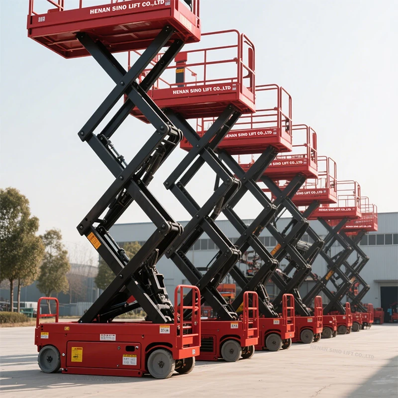 2025 6m 12m plataforma de elevación eléctrica plataforma de elevación alimentada por batería escalera de tijera plataforma de trabajo andamio móvil tijeras elevador