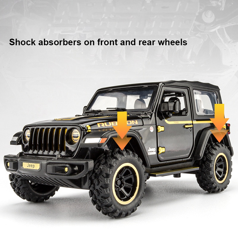 1:32 jeeps wrangler rubicon off-road liga modelo carro brinquedo diecasts fundição de metal som e luz carro brinquedos para crianças veículo