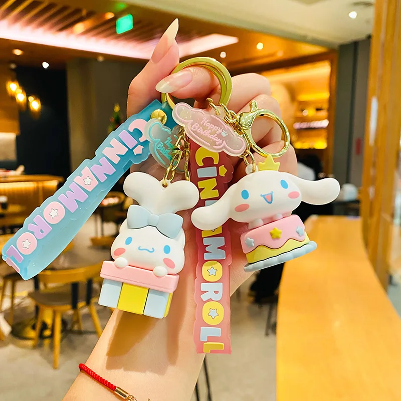 Sanrio Anime Móc Khóa Kawaii Cinnamoroll Móc Khóa Đảng Mới Phong Cách Hoạt Hình Móc Khóa Túi Nữ Mặt Dây Chuyền Đồ Trang Trí Cho Bé quà Tặng