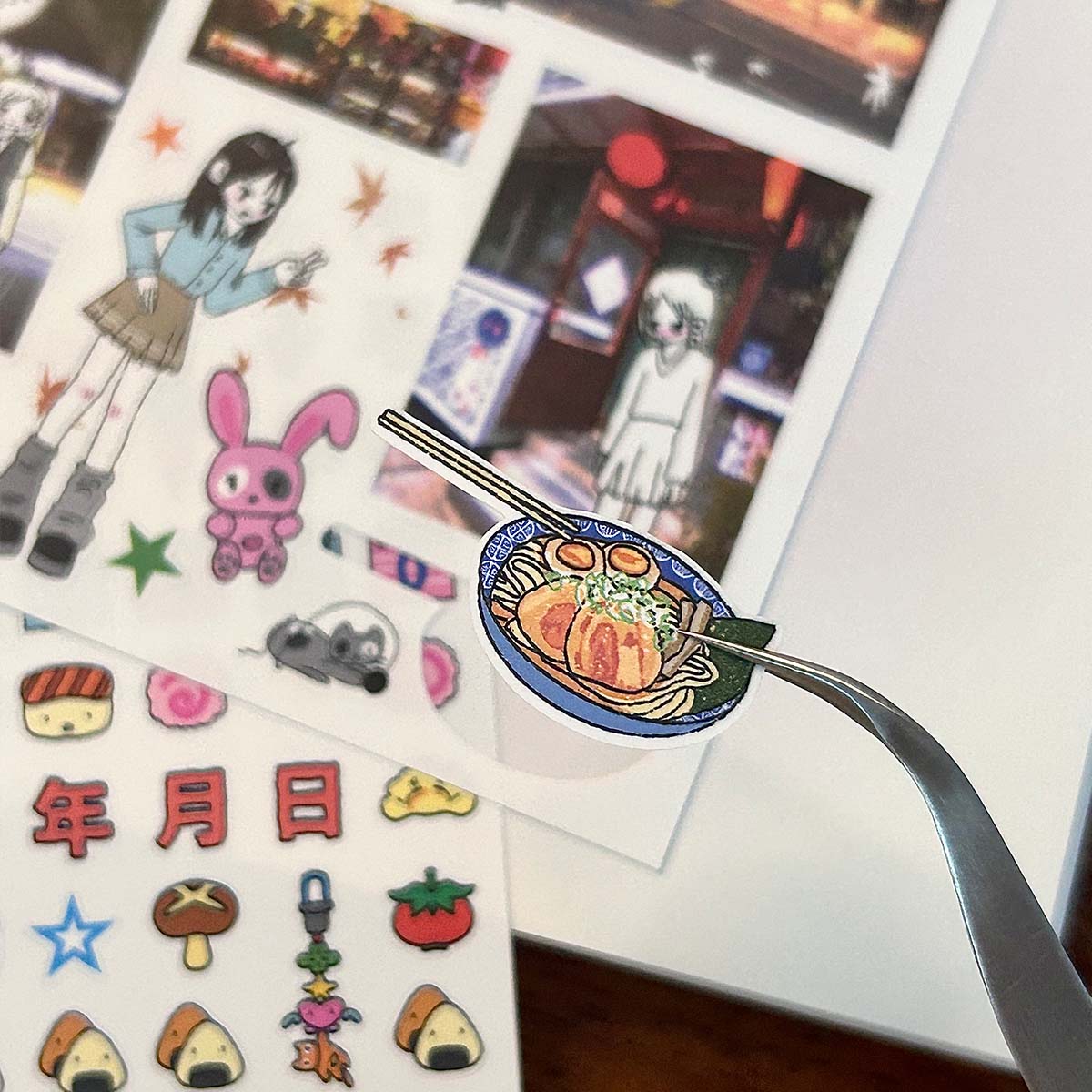 สติกเกอร์ Kawaii สไตล์ที่สมจริงป้ายสติกเกอร์เครื่องเขียนสติกเกอร์สําหรับ Scrapbooking Deco องค์ประกอบ DIY โทรศัพท์ Decal สติกเกอร์