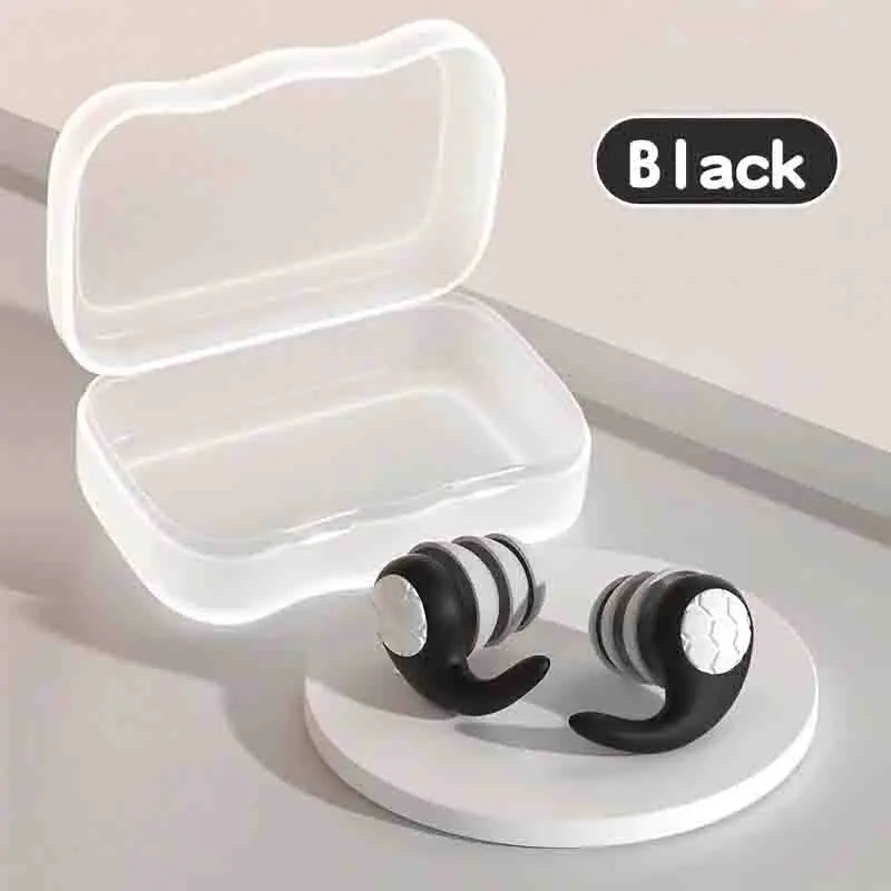 Tapones para los oídos de silicona suave con cancelación de ruido, tapones para los oídos para dormir, impermeables, cómodos de llevar, adecuados para nadar