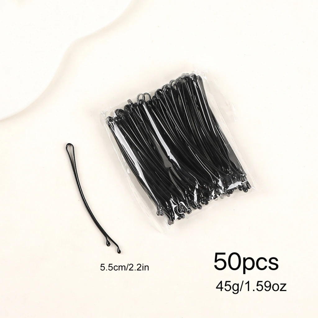 100ชิ้นหมุดบ๊อบบี้2.2 "สีดำชุดปิ่นปักผมสำหรับผู้หญิงหญิงสาวเด็กร้านทำผมลอนยึดแน่นกิ๊บติดผม
