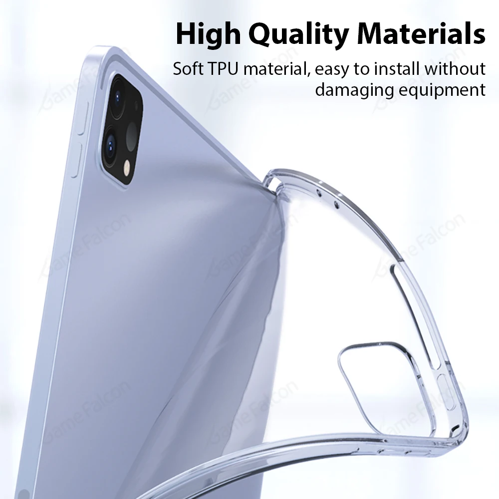 Funda transparente para iPad Pro 13 11 M4 M2 2024 12,9 12 9 10 decima generación Funda Air 5 4 3 2 1 9th 8th 7th 10,2 Mini 6 Funda de silicona