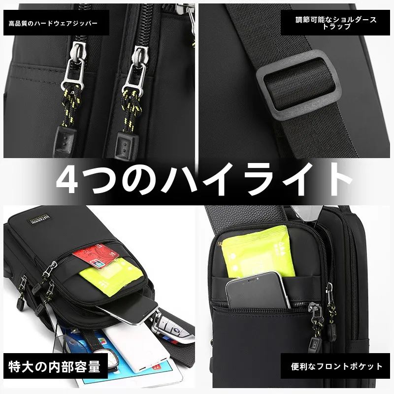 オックスフォード布メンズクロスボディバッグアウトドアスポーツシングルショルダー斜めバッグファッションポータブル小さなバッグ新スタイル 2024 春