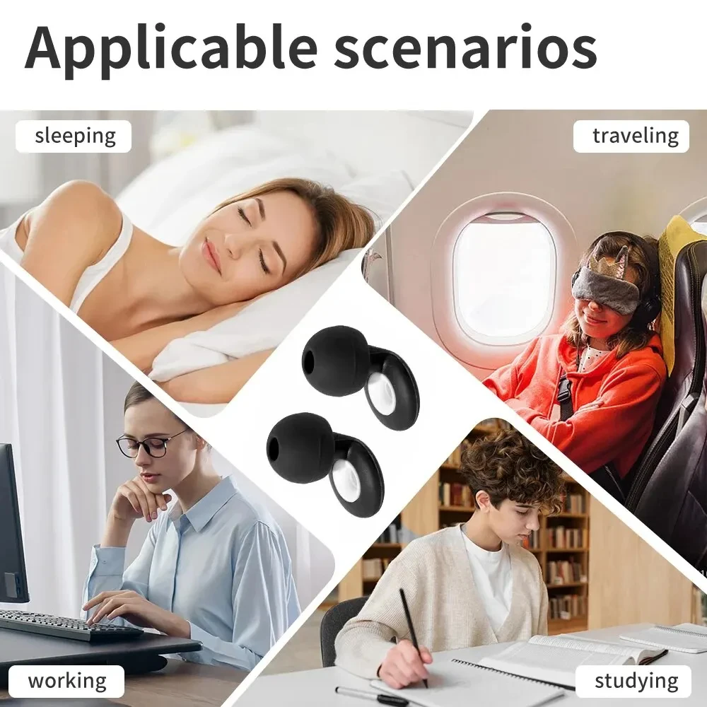 Tapones para los oídos HUAK-Protección auditiva de silicona de alta fidelidad para conciertos Reducción de ruido Dormir, Tapones para los oídos para nadar-Accesorios adicionales incluida