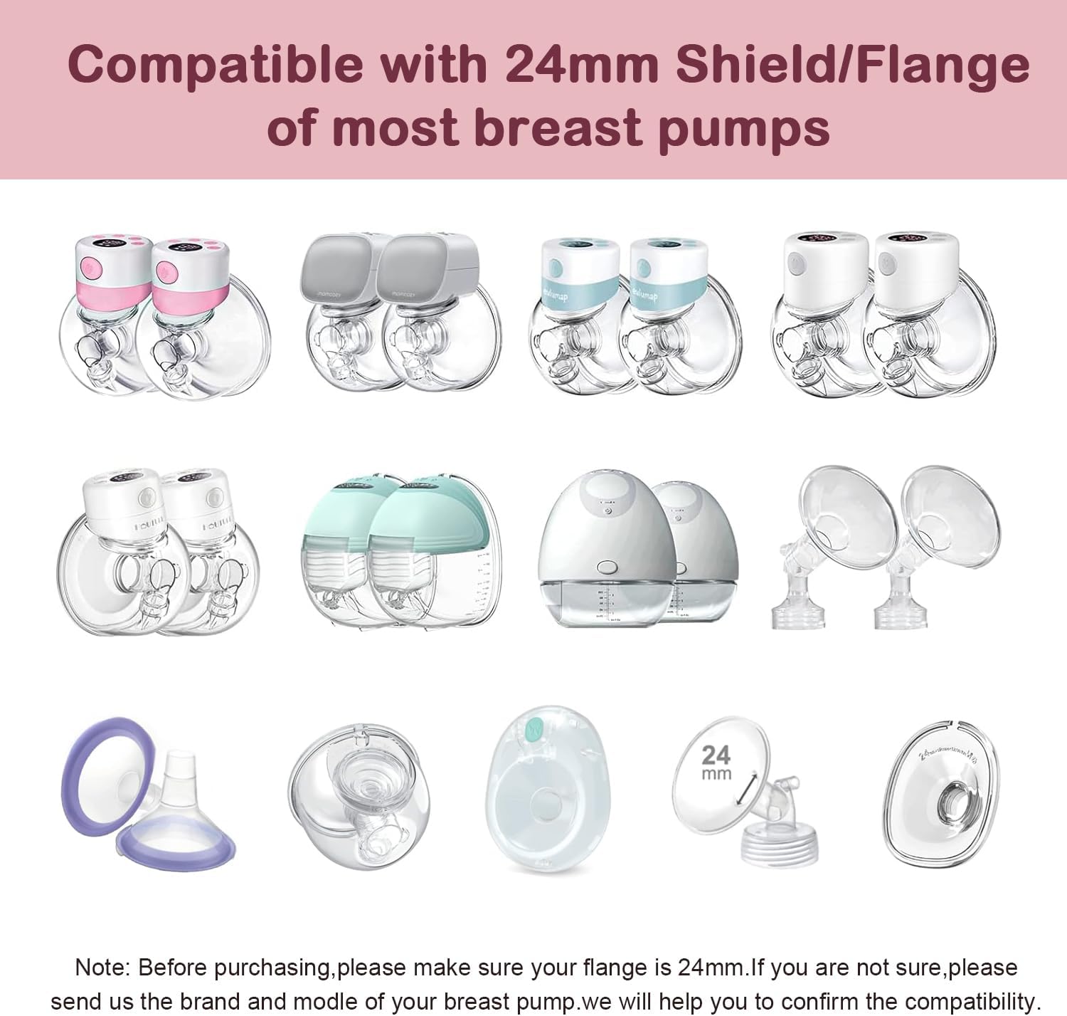 อุปกรณ์เสริมสำหรับเครื่องปั๊มนมแม่ตัวแปลงหน้าแปลนขนาดเส้นผ่านศูนย์กลาง13/15/17/19/21/mm อะแดปเตอร์ขนาดเล็ก