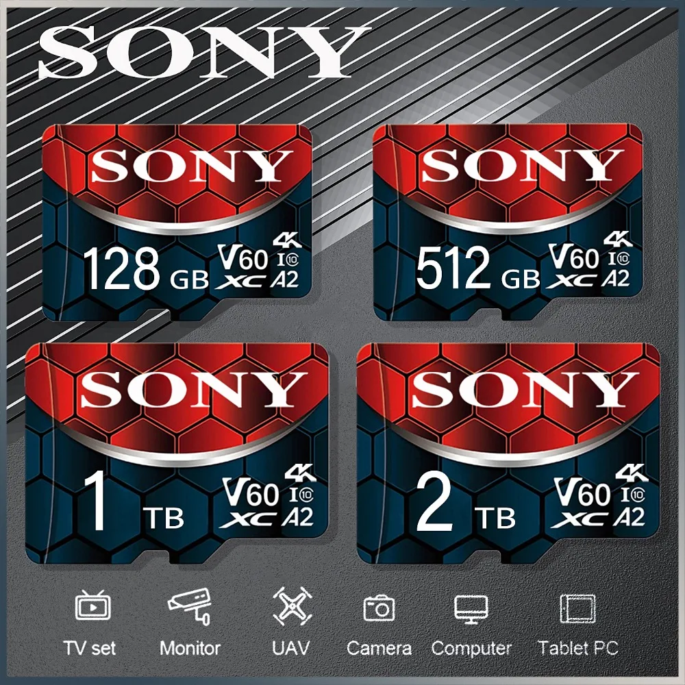Choice SONY Micro tarjetas de alta velocidad 2TB tarjeta de memoria 128GB Class10 V60 1TB 512GB para XIAOMI teléfono/ordenador/cámara Dropshipping