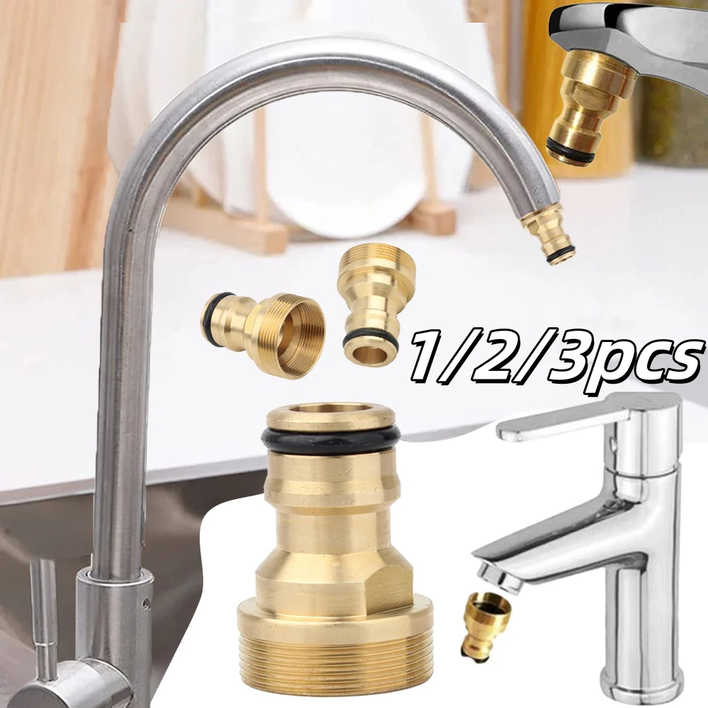 1-3 stücke Küche Universal Wasserhahn Adapter Messing Wasserhahn Stecker Mixer Schlauch Adapter Becken Fitting Auto Waschen Bewässerung garten Werkzeuge