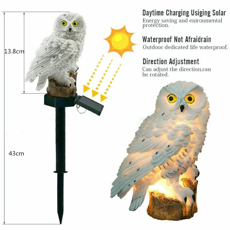 Led Solar Lamp Owl Animal Solar Garden Lights Solar Powered Solar Light Outdoor Garden Decoration Lamp Waterproof Solar Lights