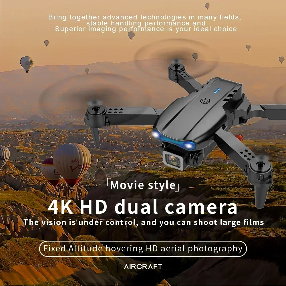 Opvouwbare E99 K3 Pro HD 4K Drone met dubbele camera WIFI Luchtfotografie RC Quadcopter Helikopter Speelgoedcadeau voor jongens