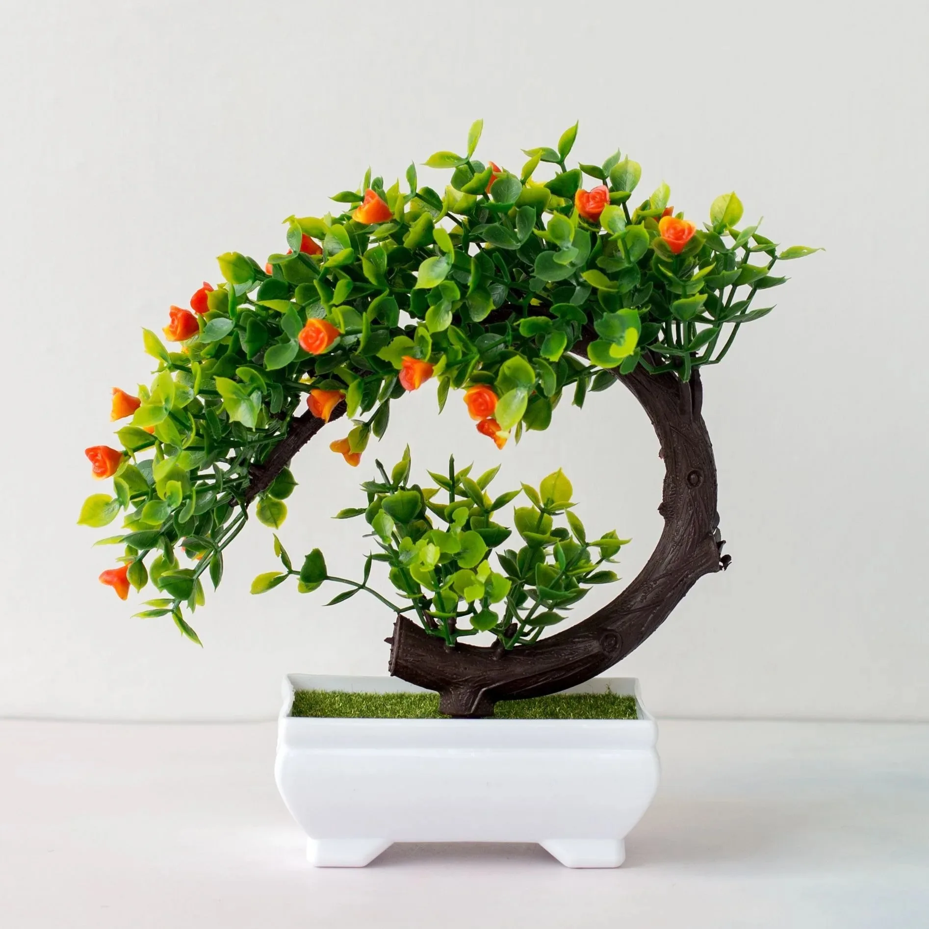 Piante artificiali Bonsai Albero simulato Piante in vaso Fiori finti Ornamenti da tavolo in vaso