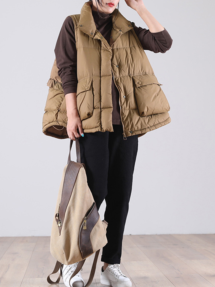 Colete fino e ultra leve de pato feminino, jaqueta de penas, acolchoado, curto, quente, básico, casual, colete grande, inverno