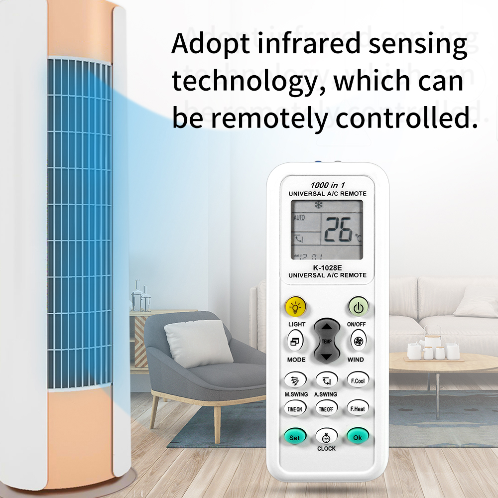 Haier, Hitachi, Panasonic, LG, Sharp, Gree, Midea 및 기타 브랜드를 위한 새로운 범용 K-1028E 에어컨 A/C 리모콘