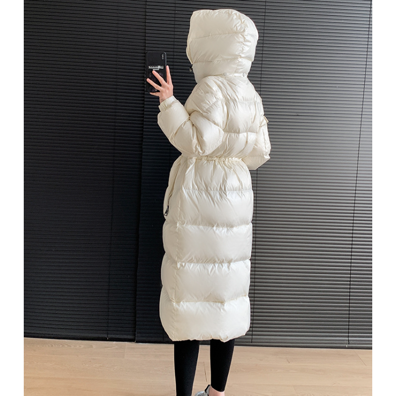 ยาวผู้หญิงฤดูหนาวลงเสื้อแจ็คเก็ตSlimเอว 90 เป็ดสีขาวลงหรูหราCoat 2024 Windproofกันฝนหนาใหม่Outerwear