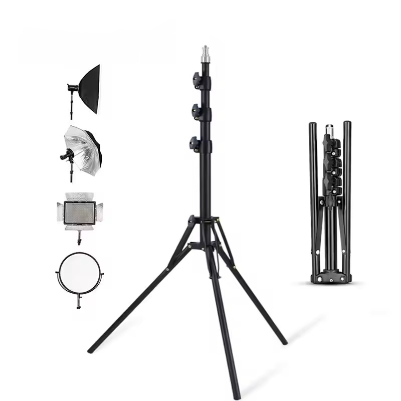 78'' Light Stand for Photography Aluminum Alloy Foldable Portable Photographic Lighting Tripod Camera Flash Mount Brackets
