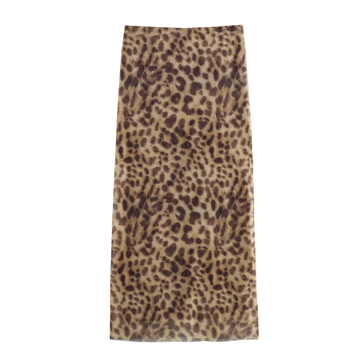 Vrouwen Luipaard Tule Midi Rok 2024 Zomer Mode Hoge Taille Elastische Tailleband Lange Rokken Streetwear