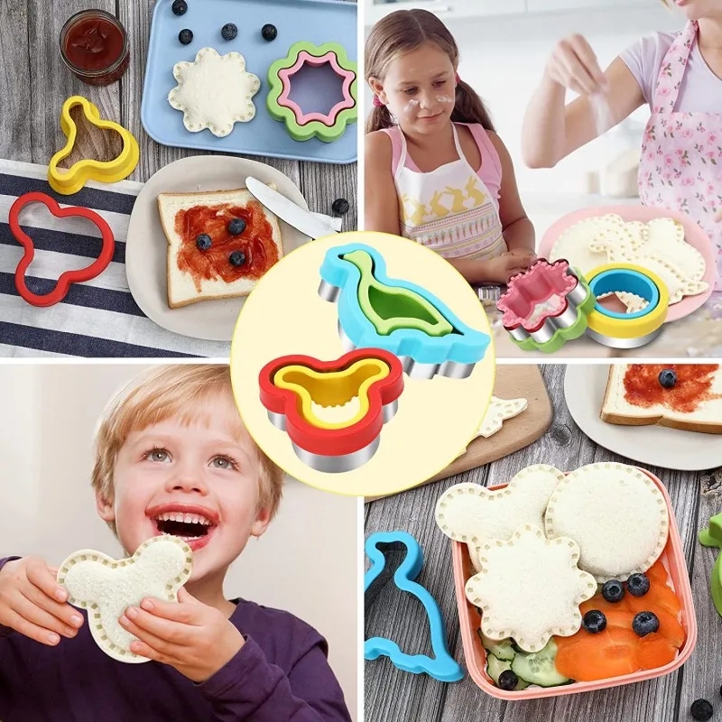 Сэндвич-формочки для детей, набор с герметиком, формочки для печенья «сделай сам», рождественская елка, сэндвичники для мальчиков и девочек, коробка для обеда, бенто