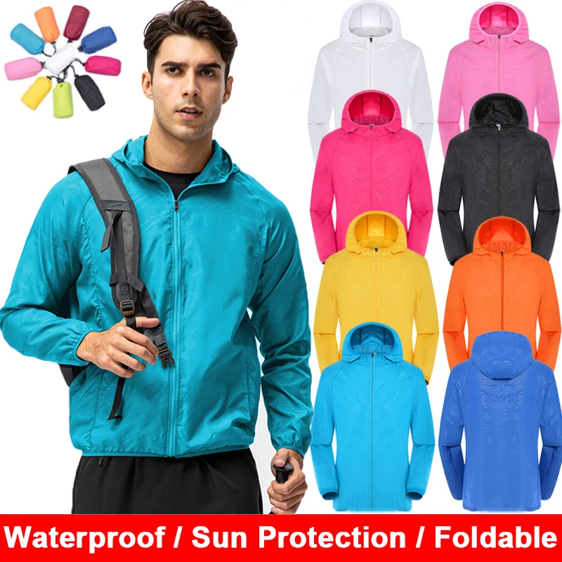 Chaqueta impermeable para hombre y mujer, cortavientos para mujer, ropa de protección solar, chaqueta cortavientos para pesca y lluvia, ropa de escalada ﻿
