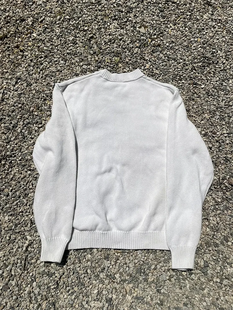 Sweter męski Y2K Aphex Twin Knit Oversized Pullovers Gothic Jumper Winter Graphic Streetwear Long Sleeve Tops Vintage Clothing
