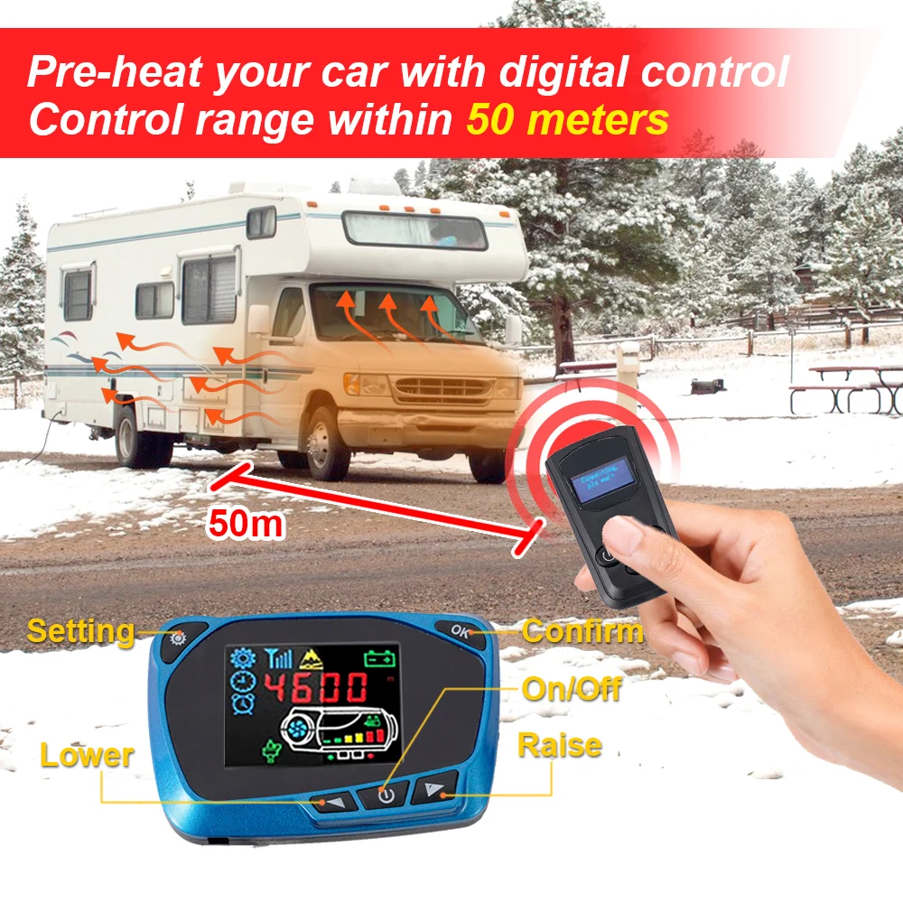 12V/24V Dual Voltage Bidirectional Remote 3KW 5KW Air Diesel Heater LCD Monitor Remote Panel Motherboard Heater Accessories