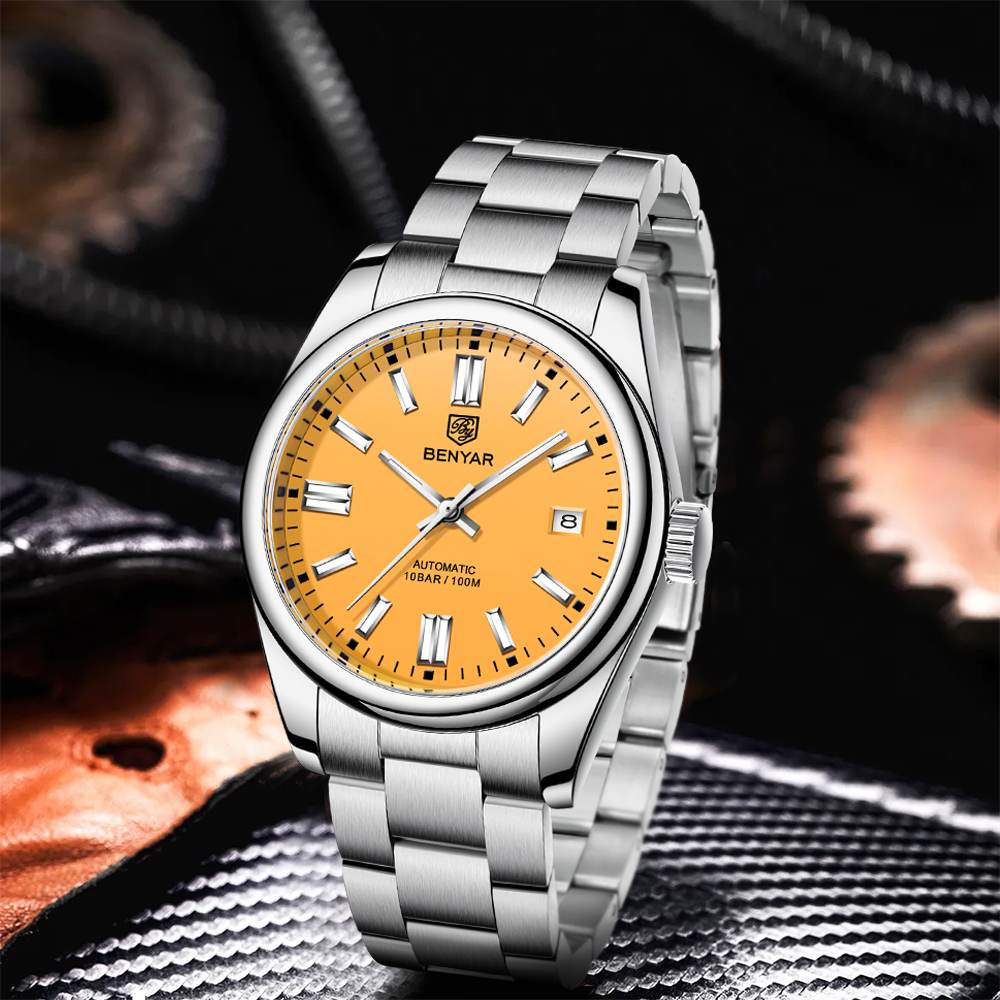 2021 BENYAR Sport Mannen Mechanische Horloges Rvs Automatische Horloges Topmerk Luxe 10 Bar Waterdicht Horloge voor Mannen