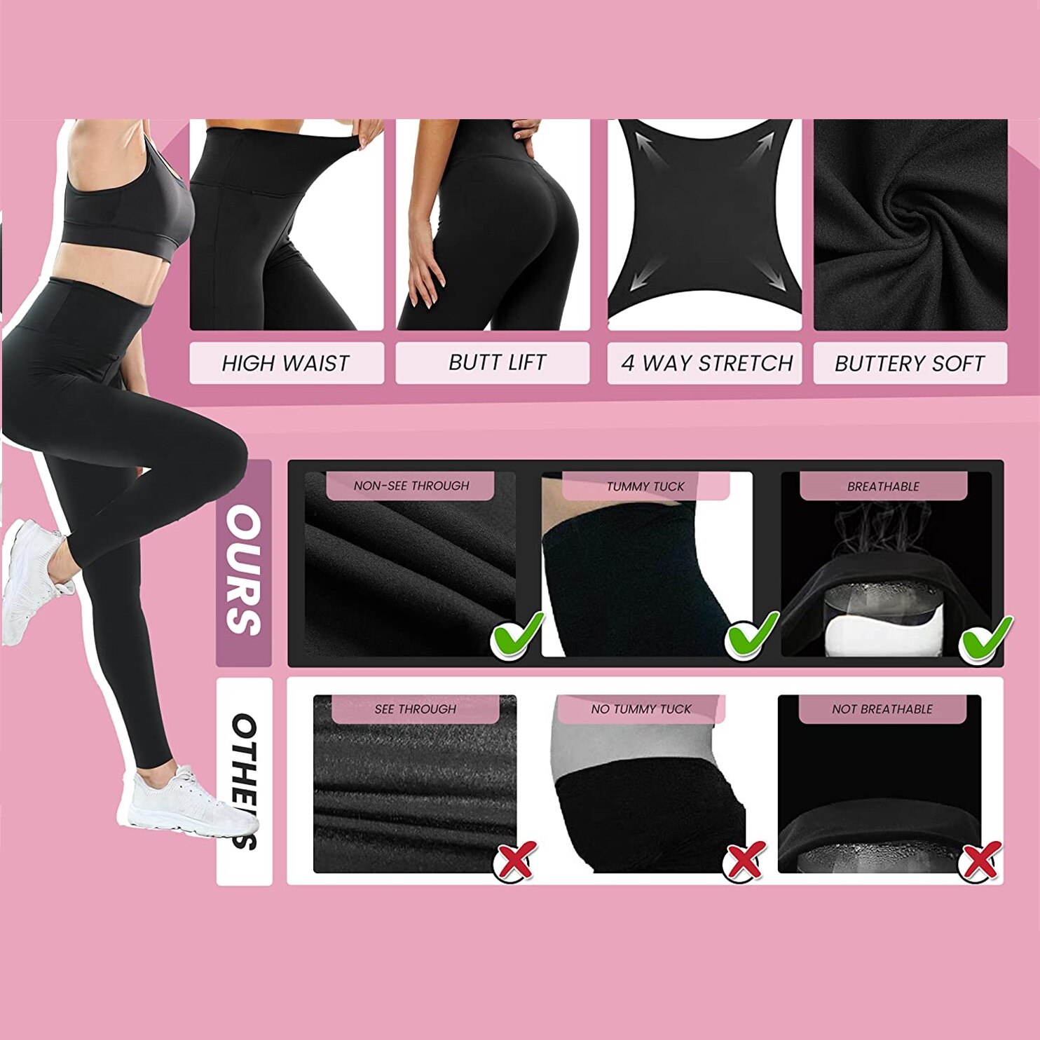 Vrouwen Sport Leggings Fitness Hardlopen Hoge Taille Naakt Gevoelende Push Up Yoga Broek Gym Meisje Panty