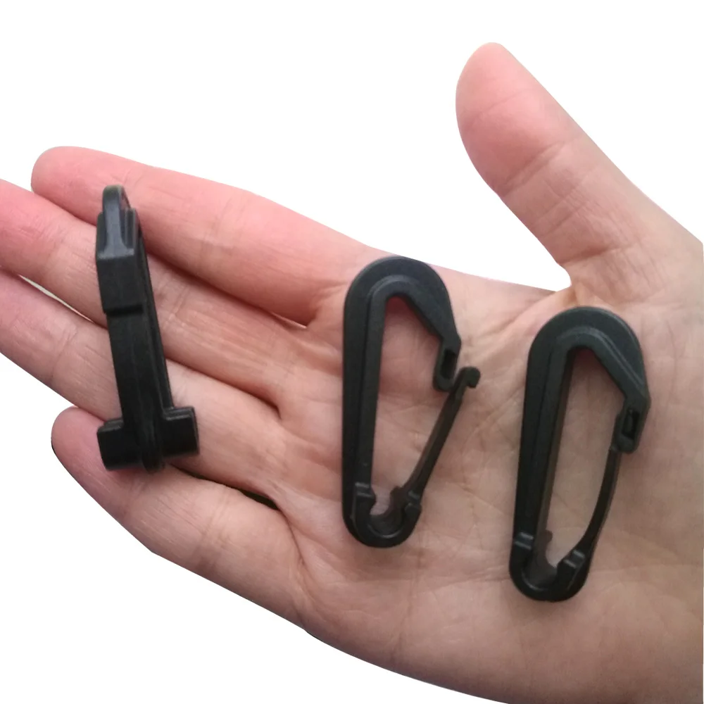 Gancho de cuerda elástica de alta resistencia, Clip a presión para kayak, Camping, senderismo, bolsa de embalaje, accesorios para tienda, deportes al aire libre, 6 o 12 Uds.