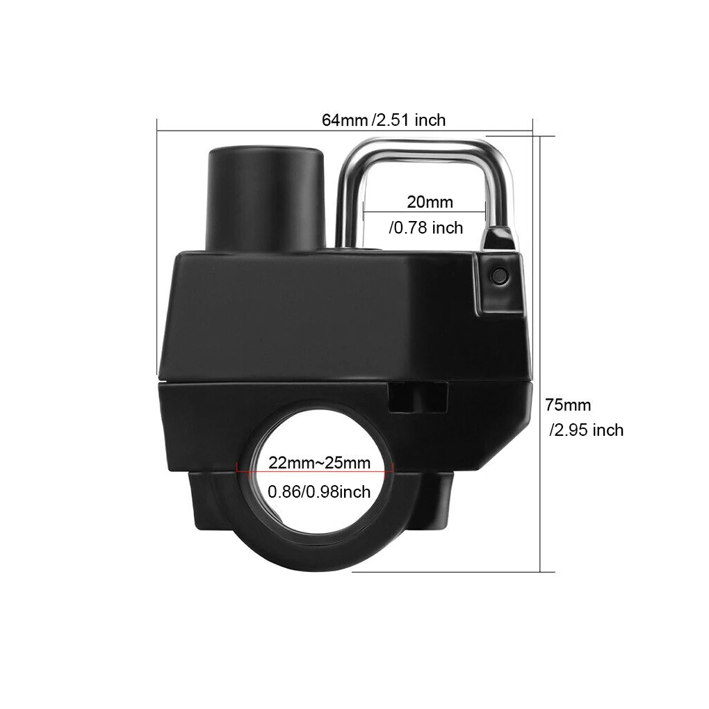 Motorradhelmschloss – Diebstahlsicherung mit 2 Schlüsseln, kompakt und wetterbeständig für Motorrad, Roller, E-Bike-Schutz