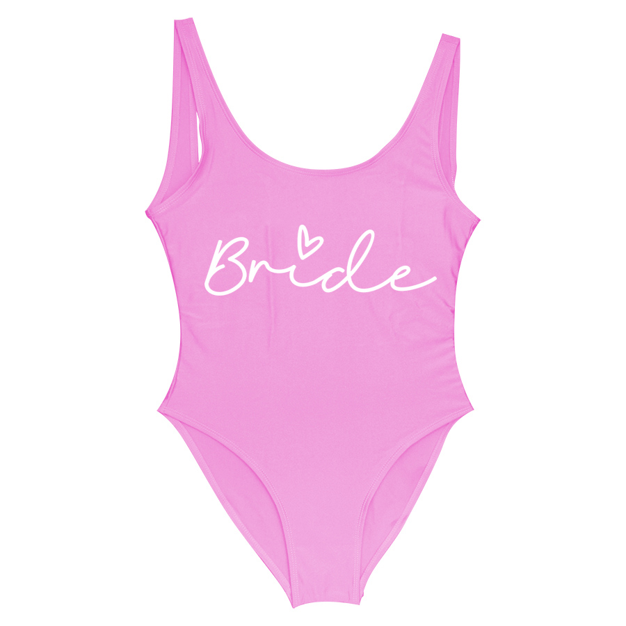 S-3XL Team Bride traje de baño de una pieza Squad mujeres traje de baño despedida de soltera traje de baño verano ropa de playa traje de baño